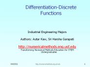Differentiation-Discrete Functions