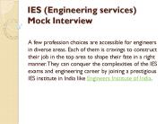 IES (Engineering services) Mock Interview