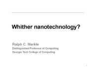 Whither nanotechnology?