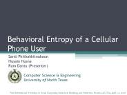 Behavioral Entropy of a Cellular Phone User