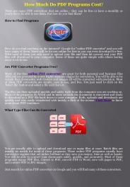 How Much Do PDF Programs Cost