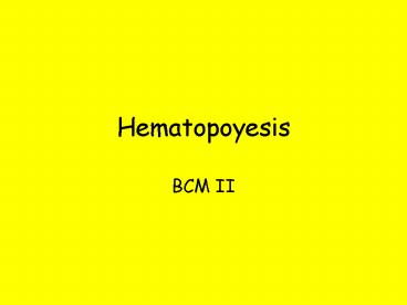 Hematopoyesis