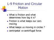 L-9 Friction and Circular Motion