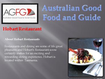 Hobart Restauirants