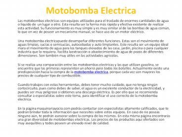 Motobomba Electrica