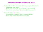 Test Tube Activities at Ohio State (7/29/03)