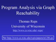 Program Analysis via Graph Reachability