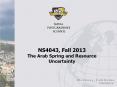 NS4043, Fall 2013 The Arab Spring and Resource Uncertainty PowerPoint PPT Presentation