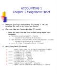 ACCOUNTING 1 Chapter 3 Assignment Sheet PowerPoint PPT Presentation