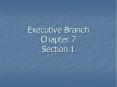 Executive Branch Chapter 7 Section 1 PowerPoint PPT Presentation