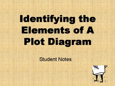 Identifying the Elements of A Plot Diagram