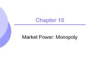 Market Power: Monopoly