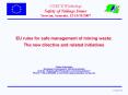 EU rules for safe management of mining waste: PowerPoint PPT Presentation