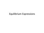 Equilibrium Expressions