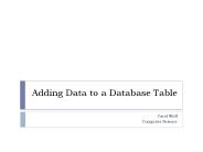 Adding Data to a Database Table