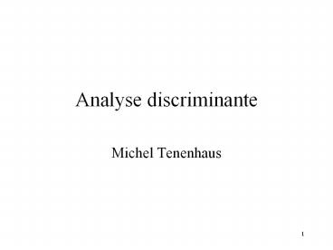 Analyse discriminante