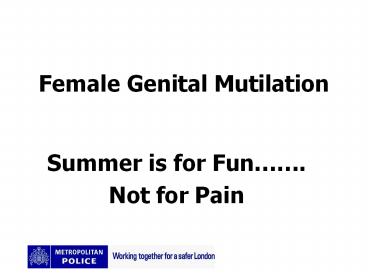 Female Genital Mutilation