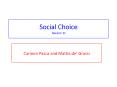 Social Choice Session 21 PowerPoint PPT Presentation