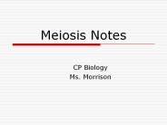 Meiosis Notes