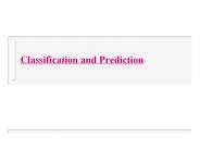 Classification and Prediction