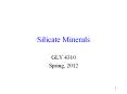Silicate Minerals PowerPoint PPT Presentation
