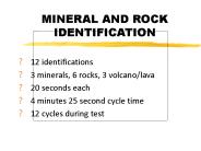MINERAL AND ROCK IDENTIFICATION