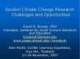 Student Climate Change Research:  Challenges and Opportunities PowerPoint PPT Presentation