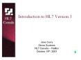 Introduction to HL7 Version 3 PowerPoint PPT Presentation