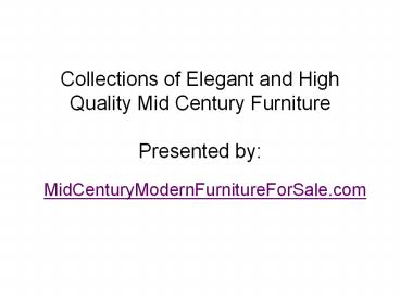 Best Mid Century Modern Furniture