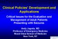 Clinical Policies PowerPoint PPT Presentation