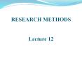 RESEARCH METHODS  Lecture 12 PowerPoint PPT Presentation