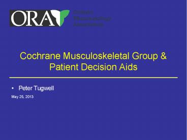 Cochrane Musculoskeletal Group