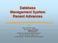 Database Management System Recent Advances PowerPoint PPT Presentation