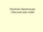 Electronic Spectroscopy Ultraviolet and visible