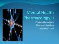Mental Health Pharmacology II PowerPoint PPT Presentation