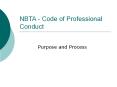 NBTA - Code of Professional Conduct PowerPoint PPT Presentation