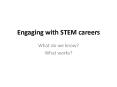 Engaging with STEM careers PowerPoint PPT Presentation