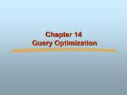 Chapter 14 Query Optimization
