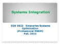 Systems Integration  EGN 5623  Enterprise Systems Optimization (Professional MSEM) Fall, 2012 PowerPoint PPT Presentation