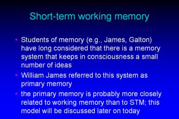 Short-term working memory