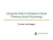 Using the Web to Enhance Critical Thinking About Psychology
