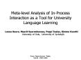 Meta-level Analysis of In-Process Interaction as a Tool for University Language Learning PowerPoint PPT Presentation