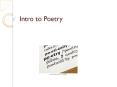 Intro to Poetry PowerPoint PPT Presentation