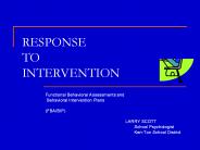 RESPONSE TO INTERVENTION