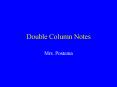 Double Column Notes PowerPoint PPT Presentation