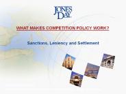 Sanctions, Leniency and Settlement