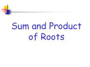 Sum and Product of Roots