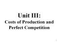 Unit III: Costs of Production and Perfect Competition PowerPoint PPT Presentation