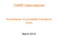 CARE International PowerPoint PPT Presentation