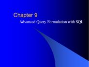 Advanced Query Formulation with SQL